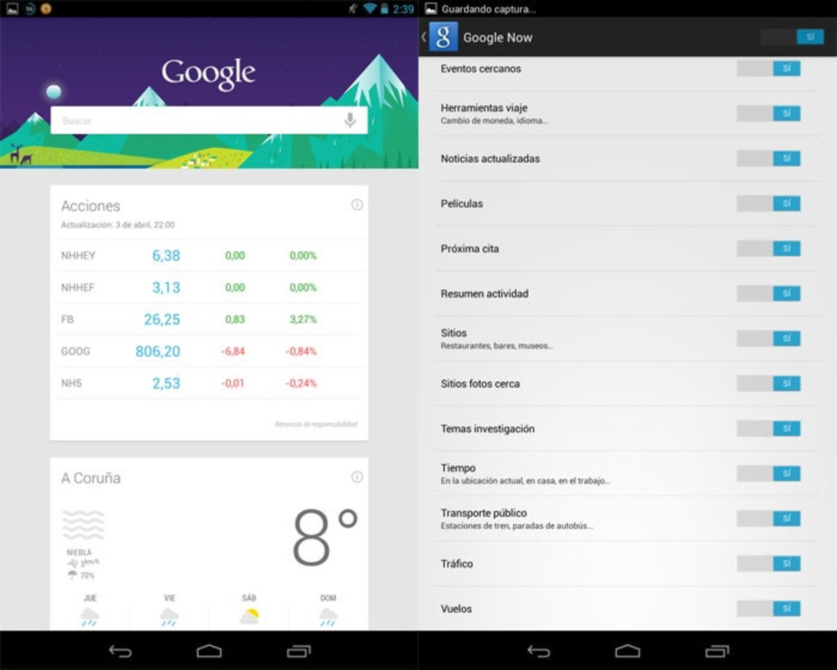 Nuevas funcionalidades Google Now en español